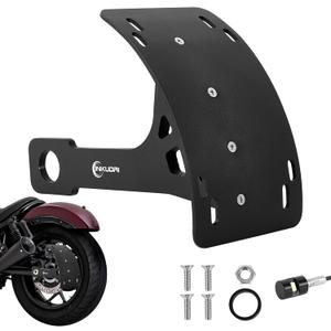 Universal Curved Motorcycle License Plate Bracket With Light Rear Axel Motorcycle License Plate Relocation Holder Side Mount Tag Frame For Rebel 500 Ruckus YZF R6 R7 R8 Vulcan S 650 MT03 MT09 TW200