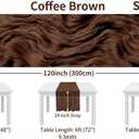 6 Pack Brown 10 Ft Cheesecloth Table Runner 20x120 Inch Boho Wrinkled Sheer Romantic Gauze Decor for Wedding, Bridal Shower, Birthday Party
