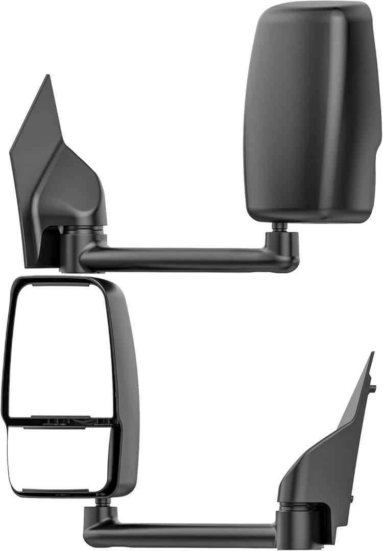 Tow Mirrors Compatible with Chevy Express GMC Savana 2003-2019 1500 2500 3500, Manual Folding Towing Van Side Mirrors Replacement, Set of Left&Right Side