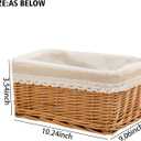 Handmade Storage Baskets Hand Woven Wicker Shelving Baskets Rectangle 1 Pc