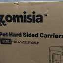 ZOMISIA Collapsible Dog Crate for Large Dogs - 36" L Heavy Duty Dog Kennel No Tools Required with 4 Sides Steel Foldable Cage for Dogs Indoor Furniture, Portable Carrier with 2 Smooth Wheels, Beige