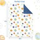 Baby Blankets for Boys Girls, Soft Minky Blankets with Double Layer Dotted Backing, Toddler Blanket for Nursery, Stroller, Toddler Bed, Car seat, Cute Planets