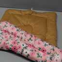 Coikll Pink Floral Pet Bed Pad Soft Dog Bed Mat with Anti-Slip Bottom, Machine Washable Crate Pad Mattress for Dog Sleeping (24x18in)