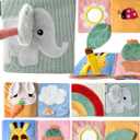 Cute Soft Baby Book with Mirror, Activities, Touch and Feel & Crinkle Pages - Interactive Sensory Cloth Toy for Babies 0-6, 6-12 & 12-18 Months - Adorable Animal Themes for Early Development