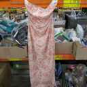 Milumia Women's Floral Strapless Bodycon Maxi Dress Summer Mesh Tube Top Dresses, Size L