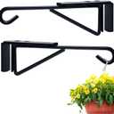 Adjustable Vinyl Fence Hooks Fit Fence Widths 0.75-3 Inch, Heavy Duty Vinyl Fence Plant Hangers for Hanging Plant Bird Feeders, Lights, Basket Over the Fence Hanger for Hanging Plant Outdoor- 2Pack