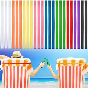 24 Pcs Beach Towel Bands Beach Chair Clips Rubber Band Colorful Beach Towel Clips Windproof Lightweight Towel Holder Clamps Elastic Cruise Essentials Pool Swim Summer Chairs Accessories