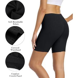 wirarpa Women's Cotton Boy Shorts Underwear Anti Chafing Soft Biker Short Plus Boy Shorts Panties 3 Pack, Large, 2 Black, 1 Beige