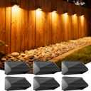 Solar Fence Lights Outdoor, 6 Pack Ultra-Bright 100 Lumens Fence Lights Solar Powered, IP65 Waterproof, 9 Color Modes, 12+ Hours Lighting Decor for Backyard/Patio/Deck/Wall/Pool