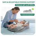 Rootling Baby Feeding Pillow, Anti Overflow Feeding Pillow for Reducing Spit-Up, Safety Nursing Pillow, Baby Lounger Reflux Wedge Breastfeeding, Removable top and Bottom