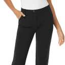 Tapata Women's Stretchy Straight Dress Pants with Pockets Tall, Petite, Regular for Office Work Business 32", Black, S