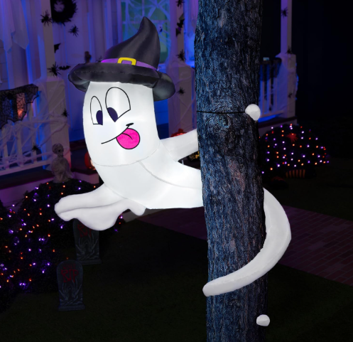 Joiedomi Halloween Inflatables Outdoor Decorations, Inflatable Ghost Halloween Decor Outdoor, Blow Up Ghost Twining Around Tree with Build-in LEDs for Yard Decorations