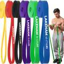 Resistance Bands Set, Exercise Workout Pull Up Assistance Bands with 6 Resistance Levels, Muscle Training Straps for Fitness, Working Out, Body Stretching, Physical Therapy, More