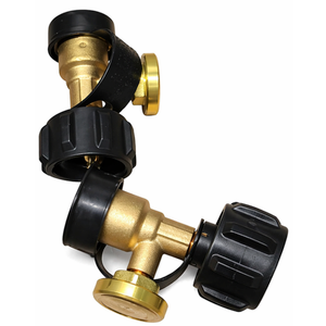 2 Pack Propane Tank Adapter Brass 1 LB to 20 LB Converter With Hand Wheel Control & Dust Caps