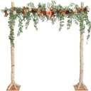 Ling's Moment 6.5FT Backdrop Flower Garland Decorations, Fall Artificial Wedding Arch Flowers, Orange Ceremony Reception Hanging Eucalyptus Rose Arbor Arrangement Outdoor Party Floral Swag