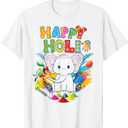Kids Happy Holi Festival India Color Elephant Hindu Toddler T-Shirt, Size 2T