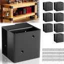 Workbench Bracket Kits - Workbench and Shelving Hardware Kit - Heavy Duty Steel Workbench Corner Bracket - DIY Workbench Kit - 8 Pcs & 80 Screws - Fits 2x4 Wood (Actual 1.5"x3.5")