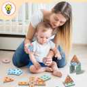kecristv Montessori Toys for 1 2 Year Old Girl and Boy Birthday Gifts, Shape Sorter Wooden Toys for Toddlers Age 1-3 2-4, Learning Educational Sensory Stacking Toy Toddler Puzzles