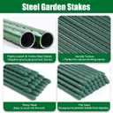 Garden Stakes 55 Inches Steel Plant Stakes Tomato Stakes Garden Poles Pack of 25