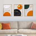 3 Pack Metal Wall Art Geometric Wall Art Abstract Minimalist Wall Decor Modern Wall Art 3D Wall Sculptures Wall Home Decor Wall Hanging Decor with Frame for Living Room Bedroom Bathroom Office Hotel