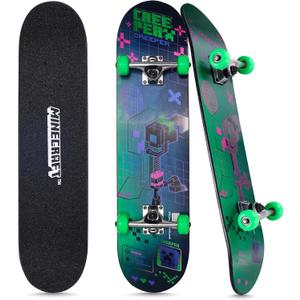 31" Lenticular Skateboard with Pro Trucks, Full Grip Tape, 9-Ply Maple Deck, Ideal for All Experience Levels