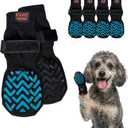 Anti-Slip Socks for Dogs - Breathable & Washable Non Slip Grippy Socks, Rubberized Paw & Adjustable Strap, Secure Fit to Prevent Slipping, Paw Protection for Senior Dogs, 4 Pack (Size Small)