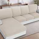 H.VERSAILTEX Sectional Couch Covers 1 Piece Chaise Slipcover L Shape Separate Cushion Couch Cover for Both Left/Right Sectional Couch (Seat Only: 1 Chaises, Island Fossi)