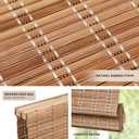 LazBlinds No Tools No Drill Cordless Bamboo Roman Shades, Light Filtering Window Treatment, Roll Up Bamboo Blinds for Windows 23'' W x 64'' H, Brown