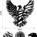 Metal Eagle American Flag Wall Decor Intricate Design with Stars And Stripes,Patriotic American Bald Eagle Metal Wall Art,Patriotic Gift for 4th of July And Independence Day Decor(23.6 * 23.3 inches)