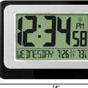La Crosse Technology W88631 Digital Atomic Black Wall Clock with Temperature