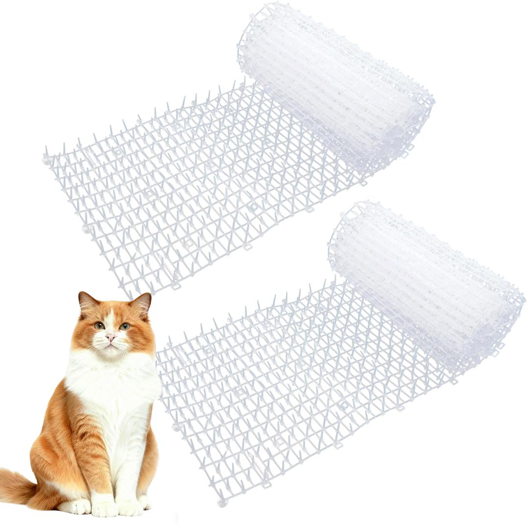 1 Pack Transparent 6.5ft Cat Scat Mat with Soft Spikes, 13ft Clear Cat Deterrent Strips for Sofa, Windowsills, Balcony & Garden, Cuttable Indoor/Outdoor Pet Repellent Mats, 78" x 11" Each