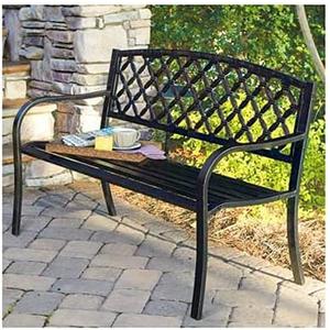 Latte Back Steel Bench