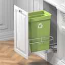 Pull Out Trash Can Under Cabinet Shelf, Under Cabinet Trash Cans Pull Out Kit with Soft-Close Slides,Door Mounting Under Sink Trash Can Slider for Kitchen,Fits Up to 40 Qt(Can Not Included)