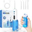 Water Flosser,2 in 1 Water Dental Flosser with 2 Water Tanks,3 Mods 4 Jet Tips Water Flossers for Teeth Suit for Business Trips, Outings and Daily Oral Cleaning Use(Blue)