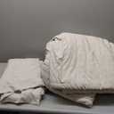 CozyLux Full Size Comforter Sets with Sheets Seersucker 7 Pieces Beige Bed in a Bag Textured Luxury Soft Bedding Set with Down Alternative Comforter, Sheets, Pillowcases & Shams for All Seasons