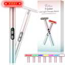 Red-Light-TherapyLed Facial Light Therapy 7 Colors Eye Beauty Wand Face Massager Red for Skincare & Blue Rejuvenation Tool (Pink Blue Gradient)