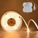 COB LED Strip Lights Battery Powered, 6.6ft 640 LED Light Strip Dimmable Cuttable Flexible LED Tape Light for Bedroom, Dormitory, Tent, TV, Under Cabinet DIY Lighting Warm White 2700k
