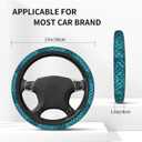 Teal Blue Mermaid Fish Dragon Scales Cool Funny Steering Wheel Cover Car Accessories Cute for Women Girls Girly Universal 15 Inch Neoprene Auto Interior Decor Anti Slip Car Truck Protector