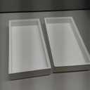 Bamboo Drawer Organizer, Extra Large Silverware Organizer for Kitchen Drawer, Stackable Utensil Organizer, 2 Pcs Toilet Tank Topper Tray, Wooden Toilet Paper Basket (White, 17 X 6 X 2 Inch)