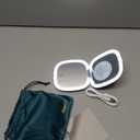 Mocado Compact LED Magnifying Travel Makeup-Mirror - 4 inches 1X/10X Magnification Small Hand Pocket Dimmable Double Sided USB Rechargeable Touch Screen, Portable Tabletop Cosmetic (Rose Gold)