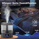 KZF 4L Top Fill Humidifiers for Bedroom & 60H Runtime - Cool Mist Humidifier, 3 Mist Levels, 8H Timer, Essential Oil Tray, Humidity Display, Quiet for Bedroom, Baby, Plants, Large Room (Black, 4L)