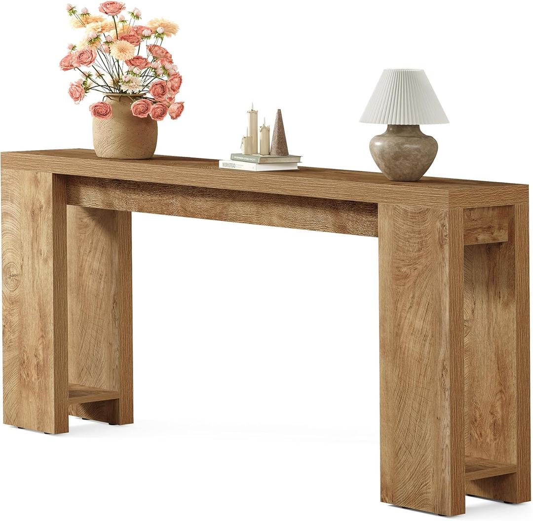Little Tree 70.9-Inch Long Console Table, Narrow Sofa Table Behind The Couch, Farmhouse Console Table for Living Room, Entryway, Hallway (Rustic)