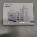 USB C Wall Fast Charger Block, 40W 4-Port Type C Charger Fast Charging Blocks PD Power Charger Adapter+QC 3.0 USB Multiport Charger Brick for iPhone 17/16/15/14/13/12 Pro Max, iPad, Galaxy S25-2Pack (White)