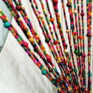 ave split Rainbow Colorful Hippie Wood Door Beaded Curtain Boho-Bohemian Wooden Doorway Beads Curtains Made of Wood&Bamboo-for Window,Aisle, Corridor, Door Decor 047yz (Colorful, 27 Strands)