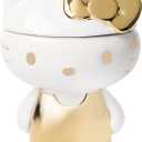 Silver Buffalo Sanrio Hello Kitty Gold Sculpted Ceramic Cookie Jar, 7 x 5.75 x 9.75