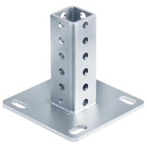 Square Sign Post Anchor Base for 1-1/2" x 1-1/2" Sign Post, Surface Mount Flange Base, 1 Pack