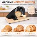 Manual Bread Slicer for Homemade Sourdough Bread, Adjustable Thickness Hand Crank Bread Cutter with Scale Lines, Suction Cup Base, Metal Guide & Sharp Stainless Steel Blade (Black)
