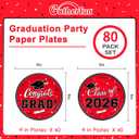 Graduation Party Supplies 2026 Graduation Party Dinnerware Red Disposable Paper Plates for Congrats Grad Party Decorations, Serve 80