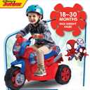 Kid Trax 6V Marvel Spiderman Disney Junior Toddler Bike - Ride On Toys, Kids Bike, Outdoor Toys, Tricycle, Bikes, Marvel Toys, Trike, Max Speed 1.5mph, 18-36 Months, Max Weight of 44Lbs, Red & Blue