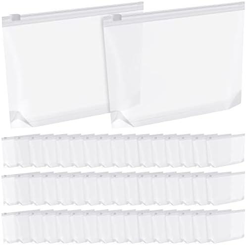Bokon 100 Pcs Small Clear Cosmetic Bags Bulk, 5. 12 x 8. 11 Inches, Zipper Toiletry Pouch Travel Makeup Bags for Women Waterproof Transparent PE Storage Organizer for Travel Vacation Swimsuit Bikini